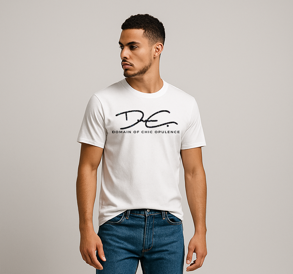 DOCO Signature Luxe Tee - White/Shimmer Black (UNISEX)