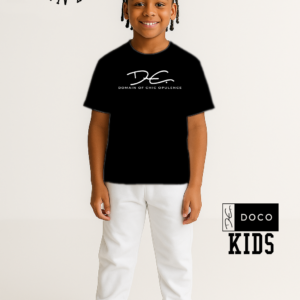 DOCO Kids Classic Signature Tee – White with Black Vinyl - Image 2