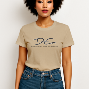 DOCO Signature Eclipse Tee – Beige/Layered Black Shimmer (UNISEX) - Image 1