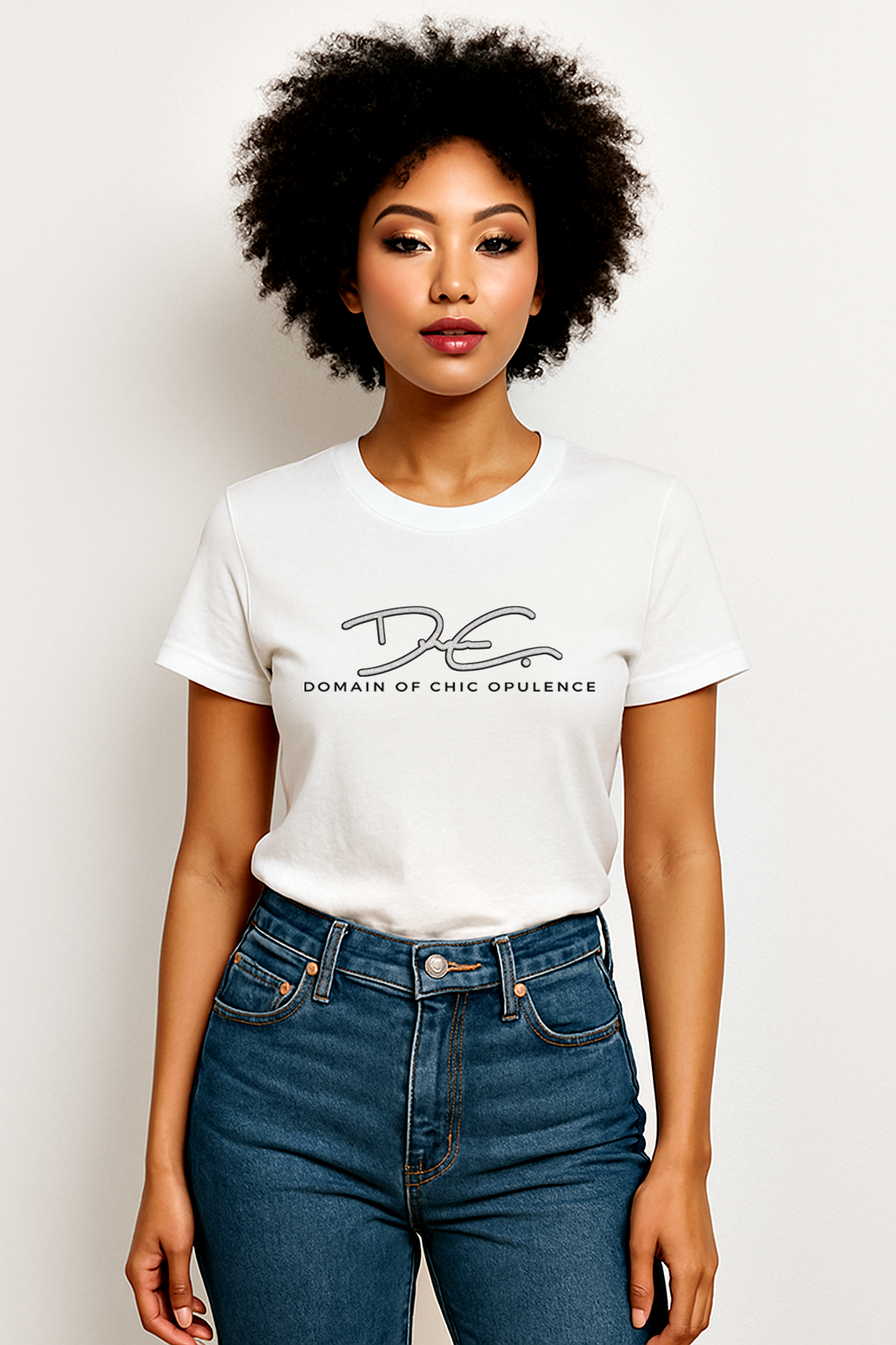 DOCO Signature Shine Tee – White/Layered Shimmer (UNISEX)