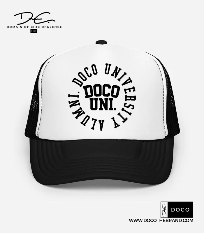 DOCO University Trucker Hat - Matte Black Circle Logo